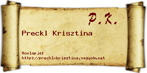 Preckl Krisztina névjegykártya